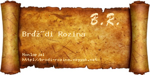 Bródi Rozina névjegykártya